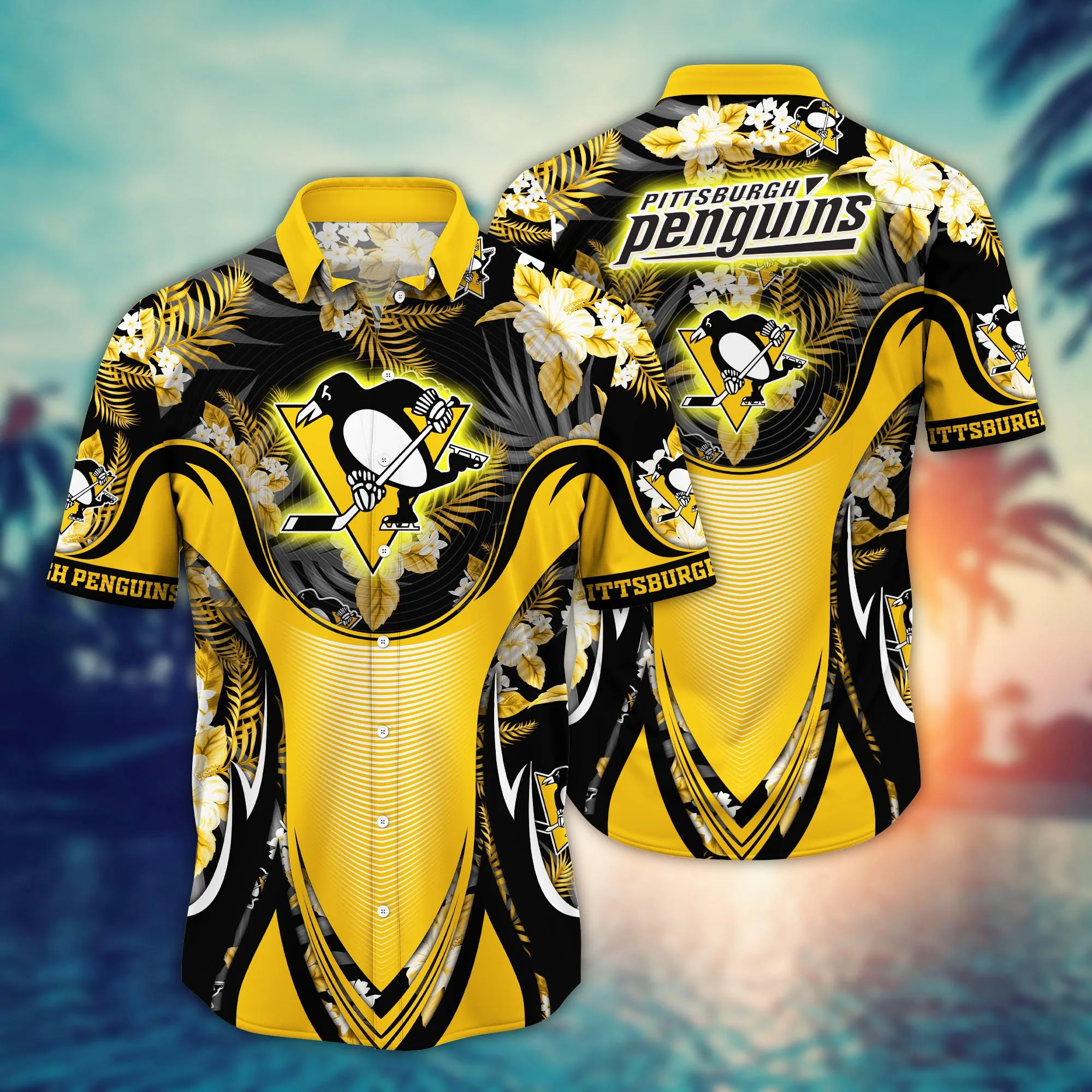 Pittsburgh Penguins NHL Hawaiian Shirt Ice-Cold Drinks Aloha Shirt