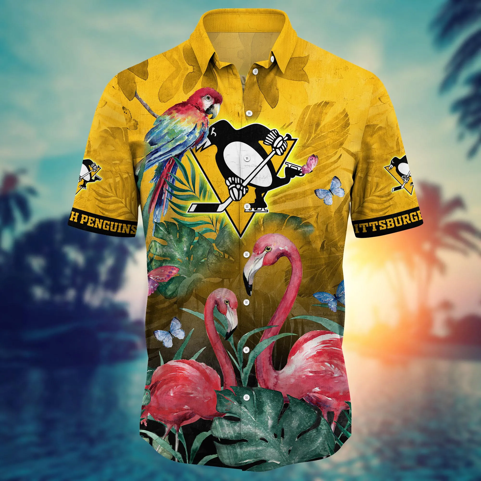 Pittsburgh Penguins NHL Hawaiian Shirt Sunbathe Aloha Shirt