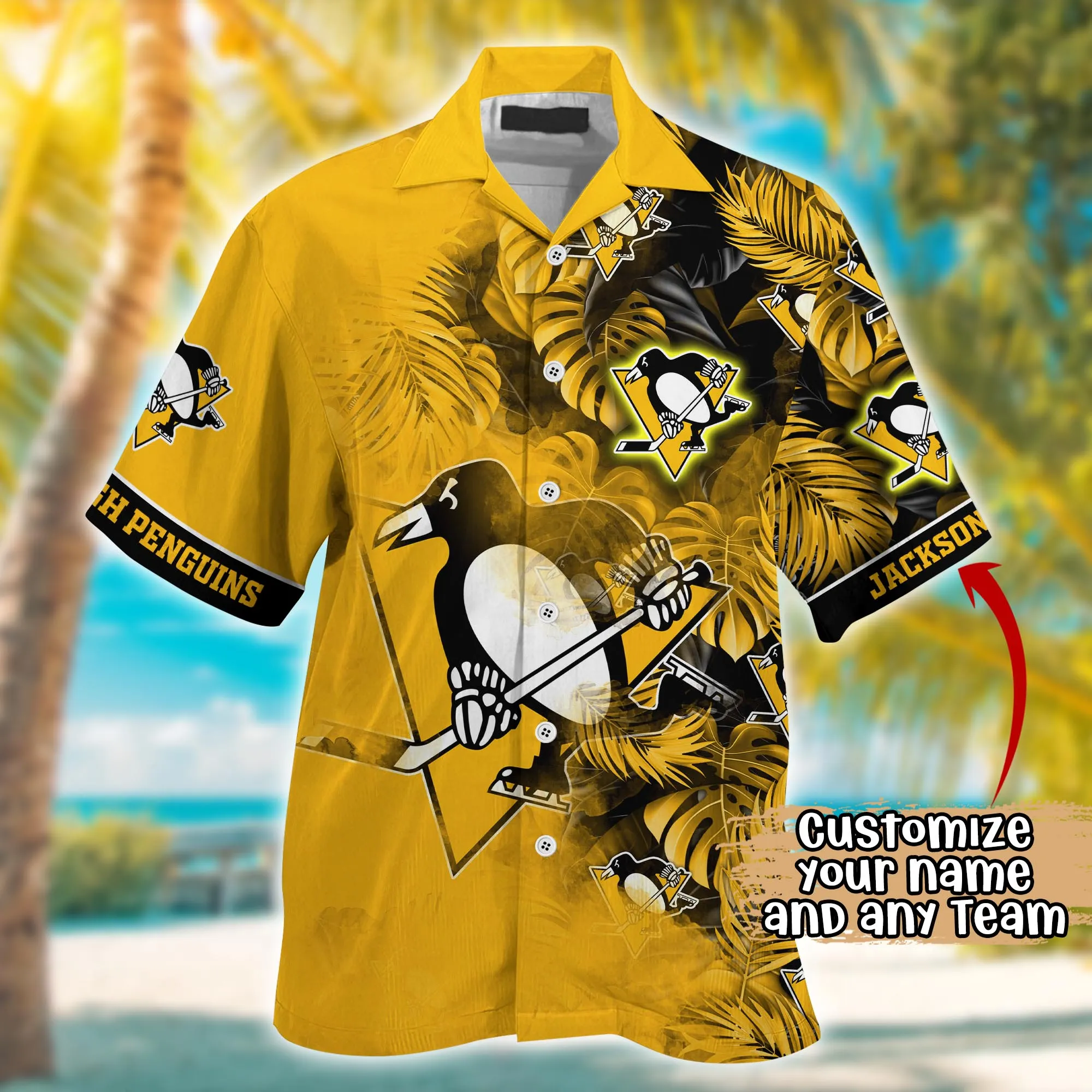 Pittsburgh Penguins NHL Summer Hawaii Shirt And Tshirt Custom Aloha Shirt