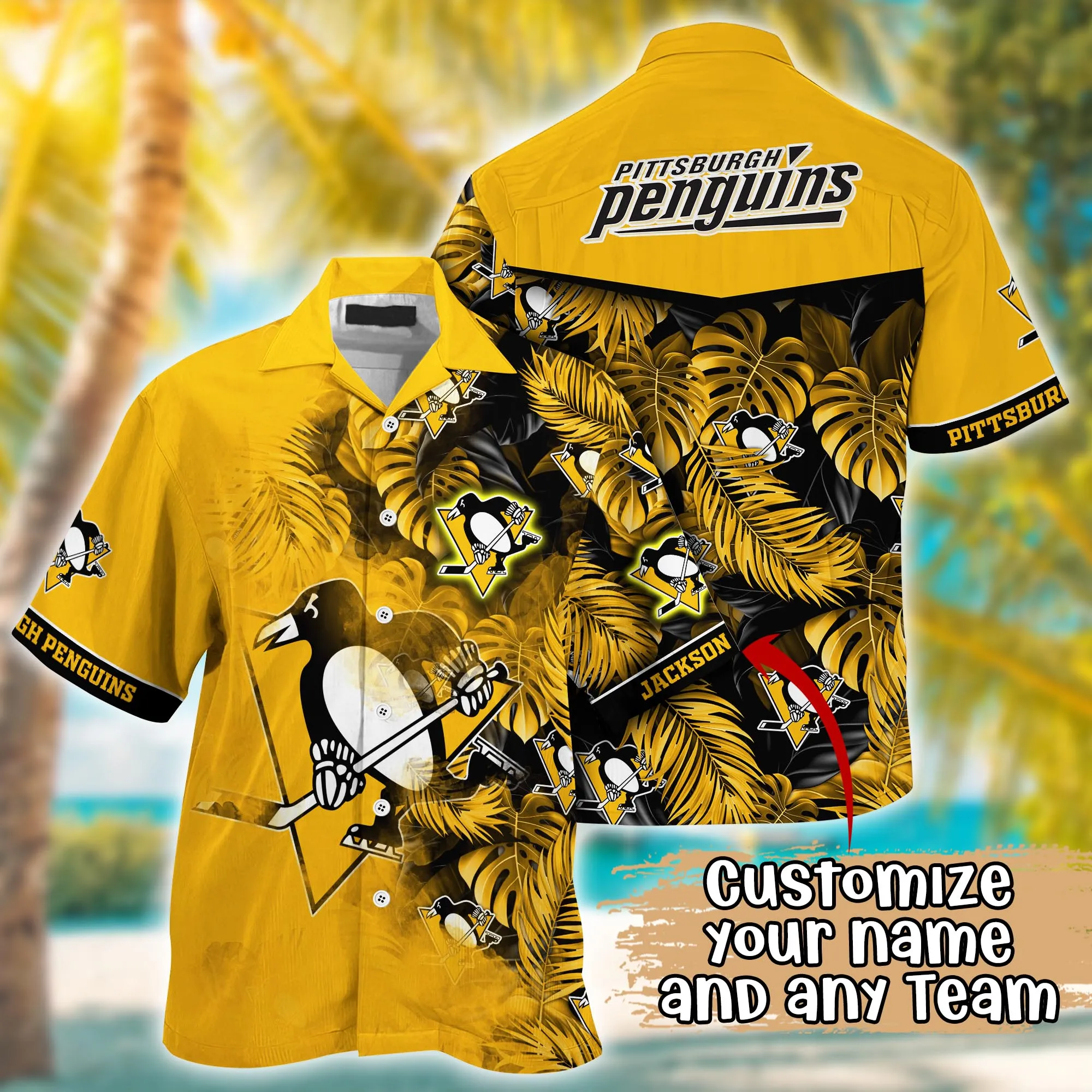 Pittsburgh Penguins NHL Summer Hawaii Shirt And Tshirt Custom Aloha Shirt