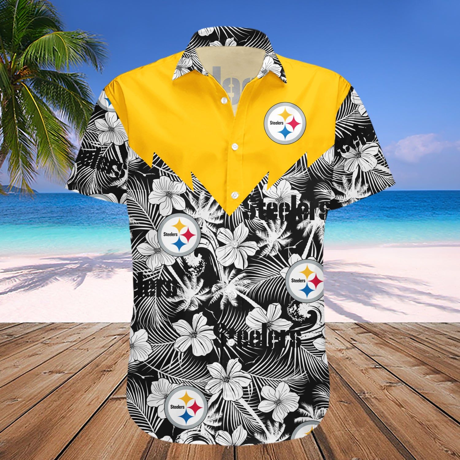 Pittsburgh Steelers Hawaii Shirt Tropical Seamless- NFL