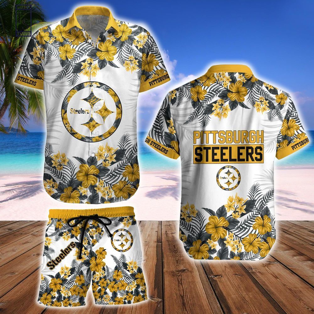 Pittsburgh Steelers Steel City Wave Hawaiian Shirt Shorts Combo Pittsburgh Steelers Steel City Wave Hawaiian Shirt Shorts Combo