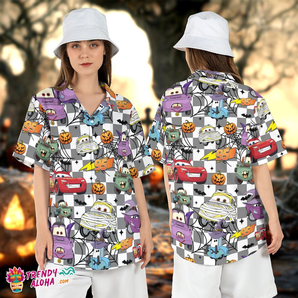 Pixar Cars Halloween Hallo-Wheel Spooky Season Race Aloha Tee