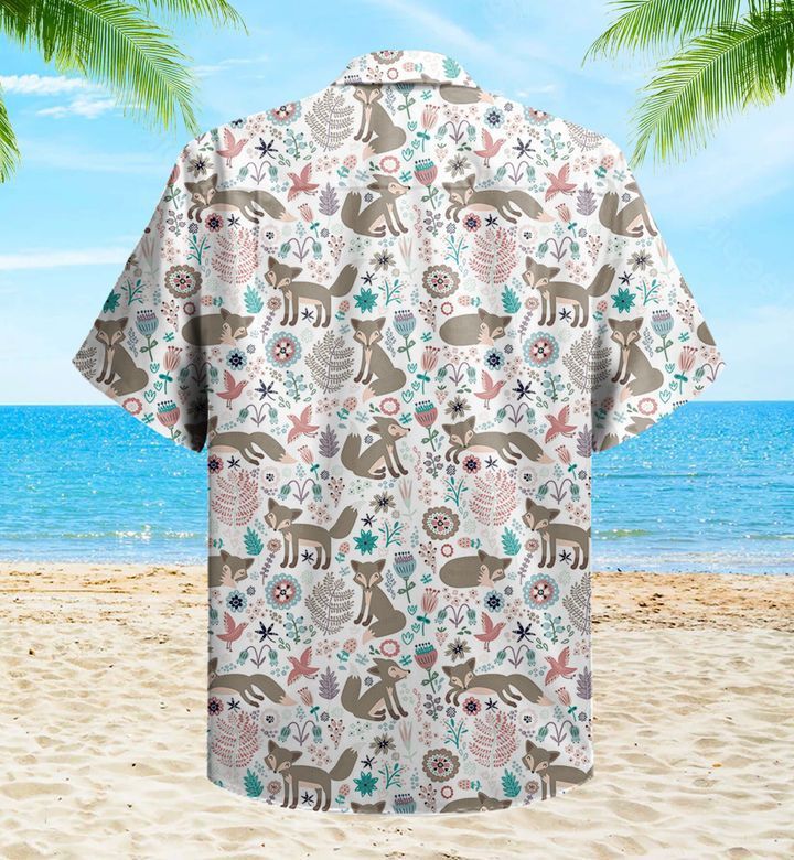 Pixie Fox Grey Trendy Hawaiian Shirt 3D, Fox Lover Trendy Hawaiian Shirt For Summer Gifts