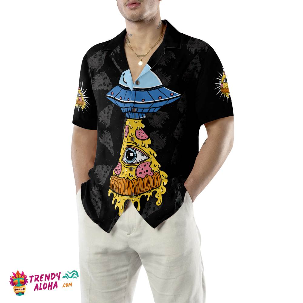 Pizza Alien Shirt For Men Hawaiian Shirt