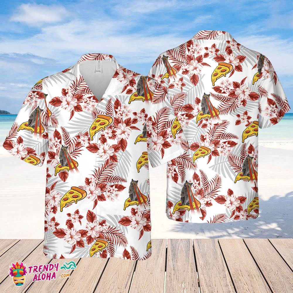 Pizza Cat Hawaiian Flowers Pattern Shirt, Pizza Cat Hawaiian Shirt, Sea Island Shirt, Summer Cat Gift Hawaiian Shirt Pizza Cat Hawaiian Flowers Pattern Shirt, Pizza Cat Hawaiian Shirt, Sea Island Shirt, Summer Cat Gift Hawaiian Shirt