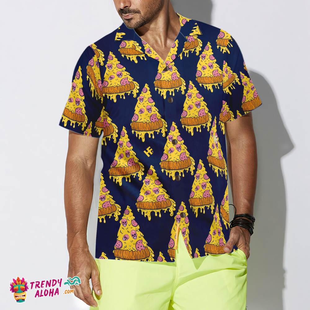 Pizza Skull Pattern Shirt Hawaiian Shirt