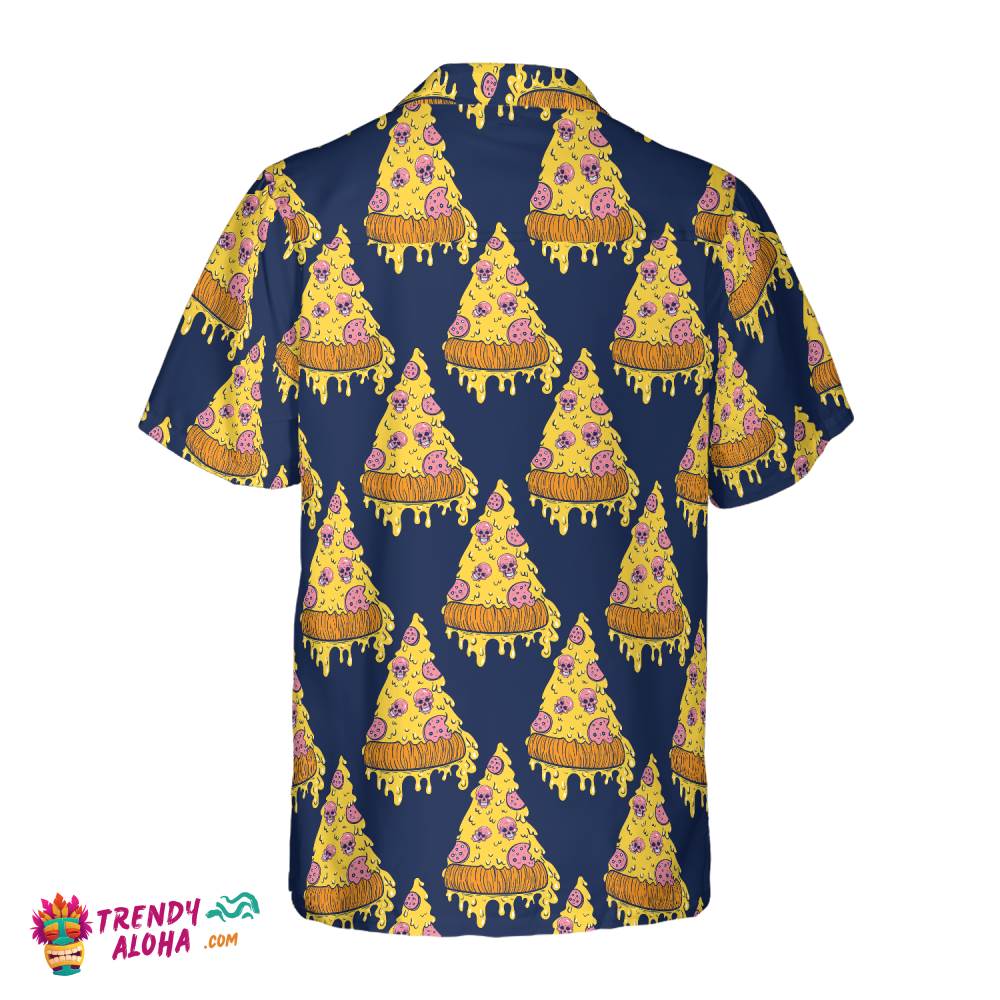 Pizza Skull Pattern Shirt Hawaiian Shirt