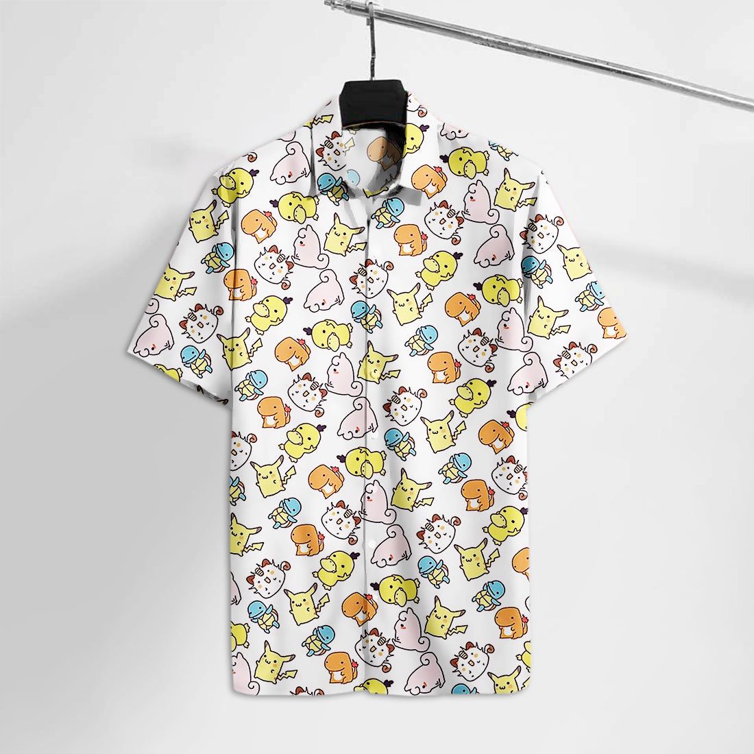 Pk Hawaiian Shirt Adorable Poke Pika Chibi Hawaii Tshirt Cute Pk Aloha Shirt