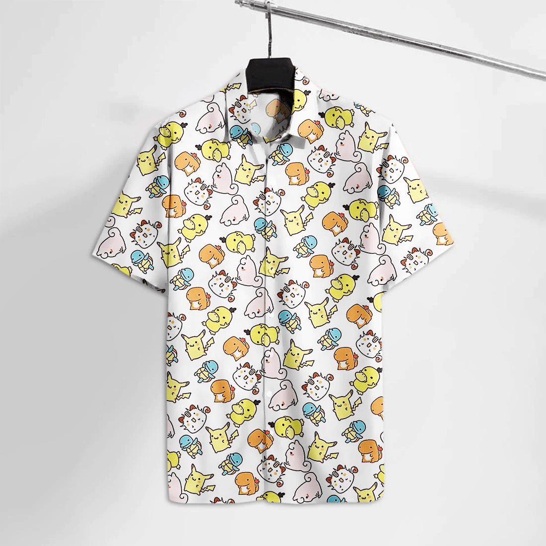 Pk Trendy Hawaiian Shirt Adorable Poke Pika Chibi Hawaii Tshirt Cute High Quality Pk Aloha Shirt 2022