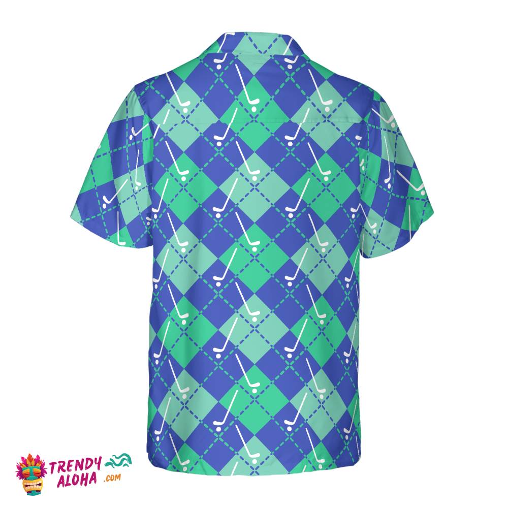 Plaid Golf Seamless Pattern Hawaiian Shirt