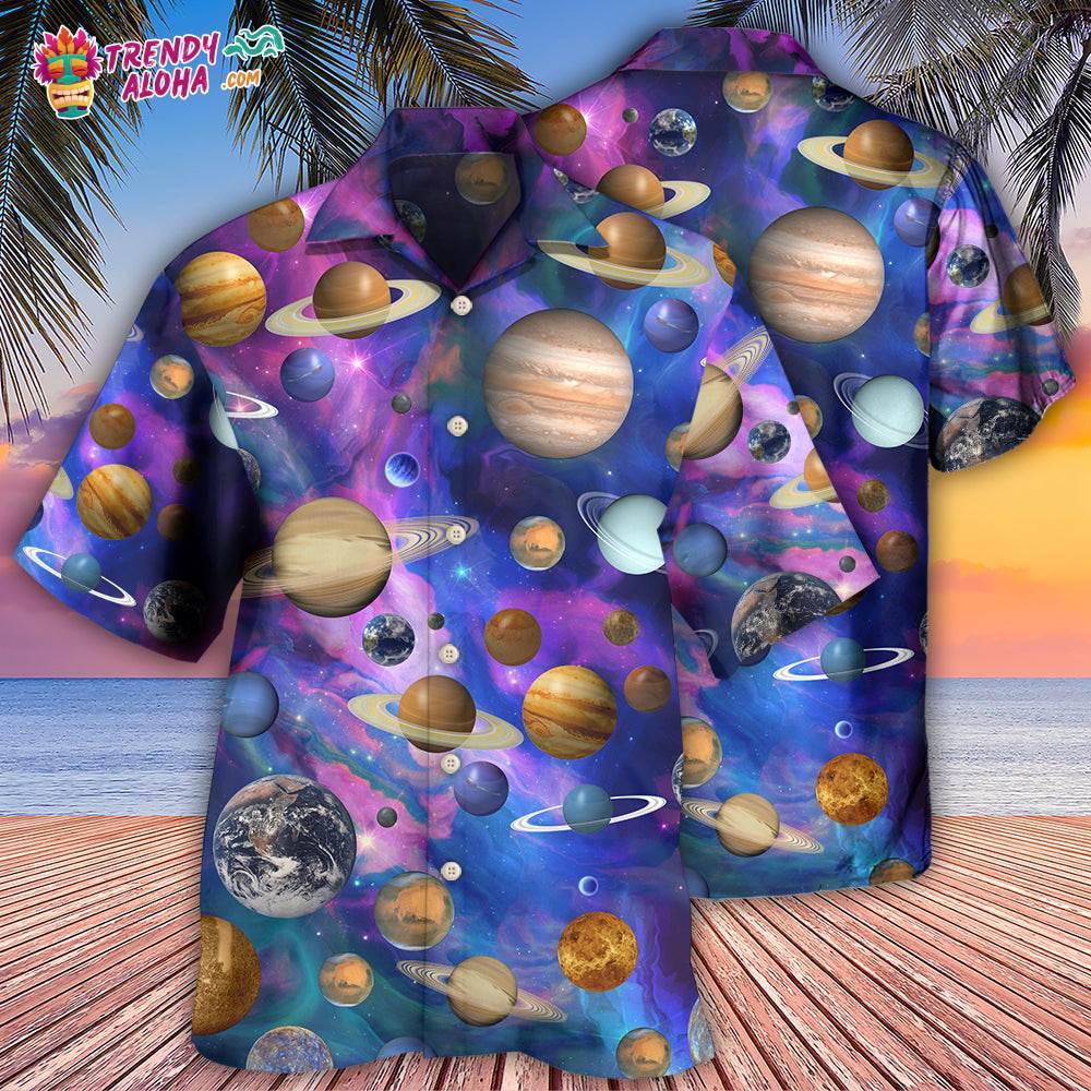 Planet Solar System Galaxy Style Hawaiian Shirt – Trendy Aloha