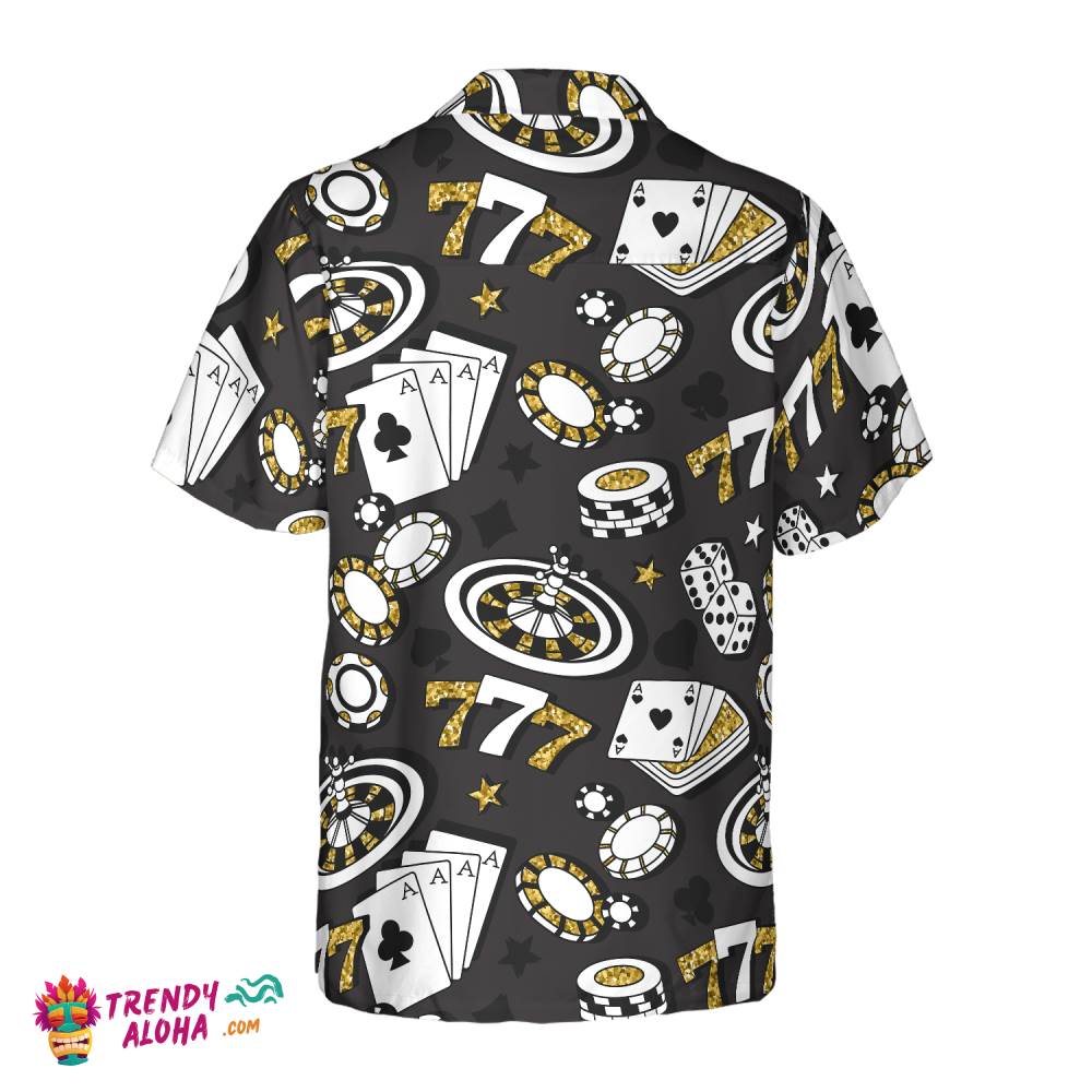 Playing Chip Cards Poker Shirt For Men Hawaiian Shirt