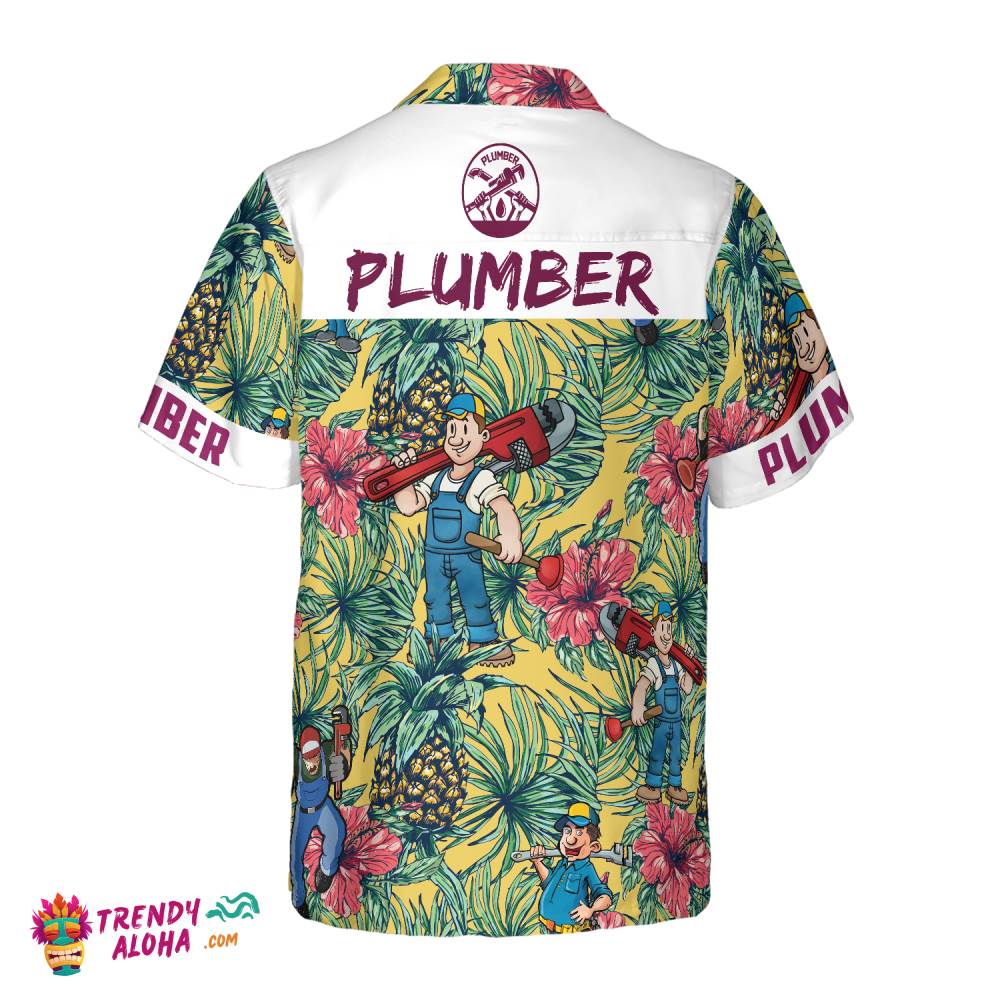 Plumber Pineapple Seamless Pattern Hawaiian Shirt