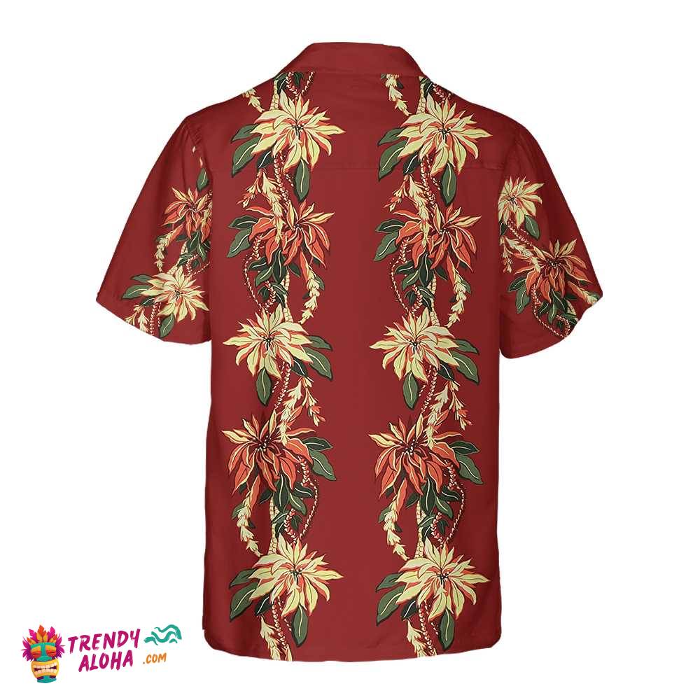 Poinsettia Christmas Hawaiian Shirt, Vintage Christmas Shirt, Best Christmas Gift Ideas