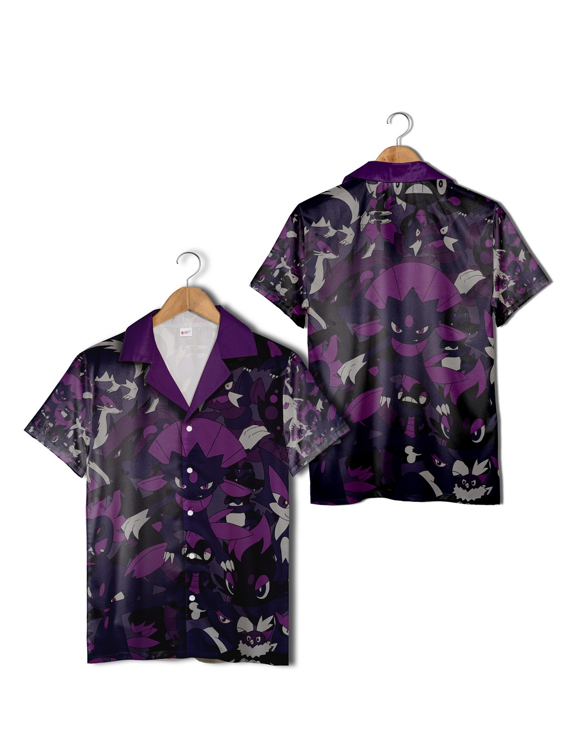 Pokémon Dark Type Hawaiian Shirt Black Purple Gengar Pokemon Aloha Shirt