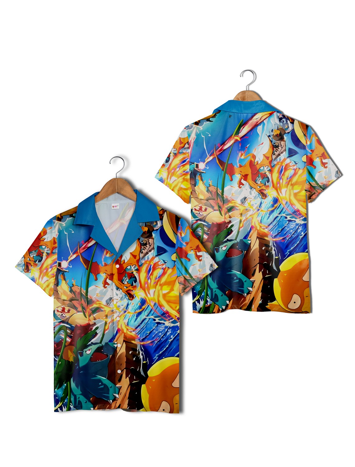 Pokemon Attack Hawaiian Shirt Bold Action Scene Tropical Shirt Summer Outfit Pokemon Attack Hawaiian Shirt Bold Action Scene Tropical Shirt Summer Outfit