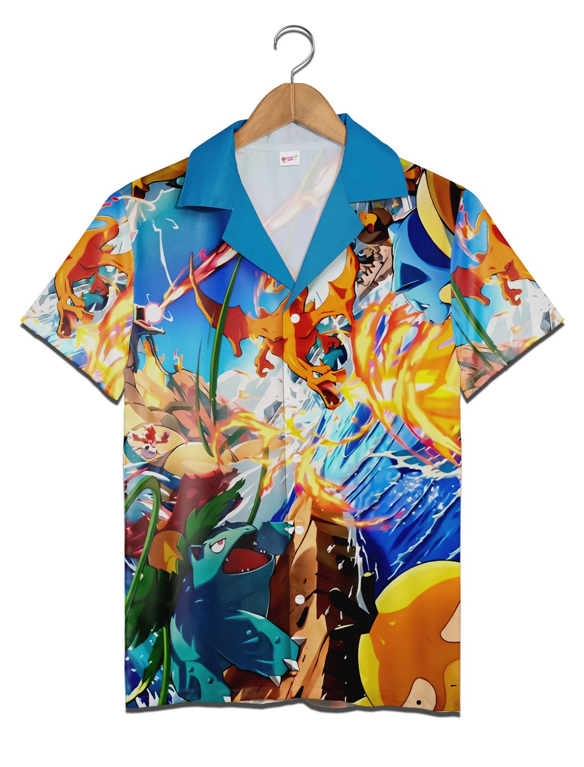 Pokemon Attack Hawaiian Shirt Bold Action Scene Tropical Shirt Summer Outfit