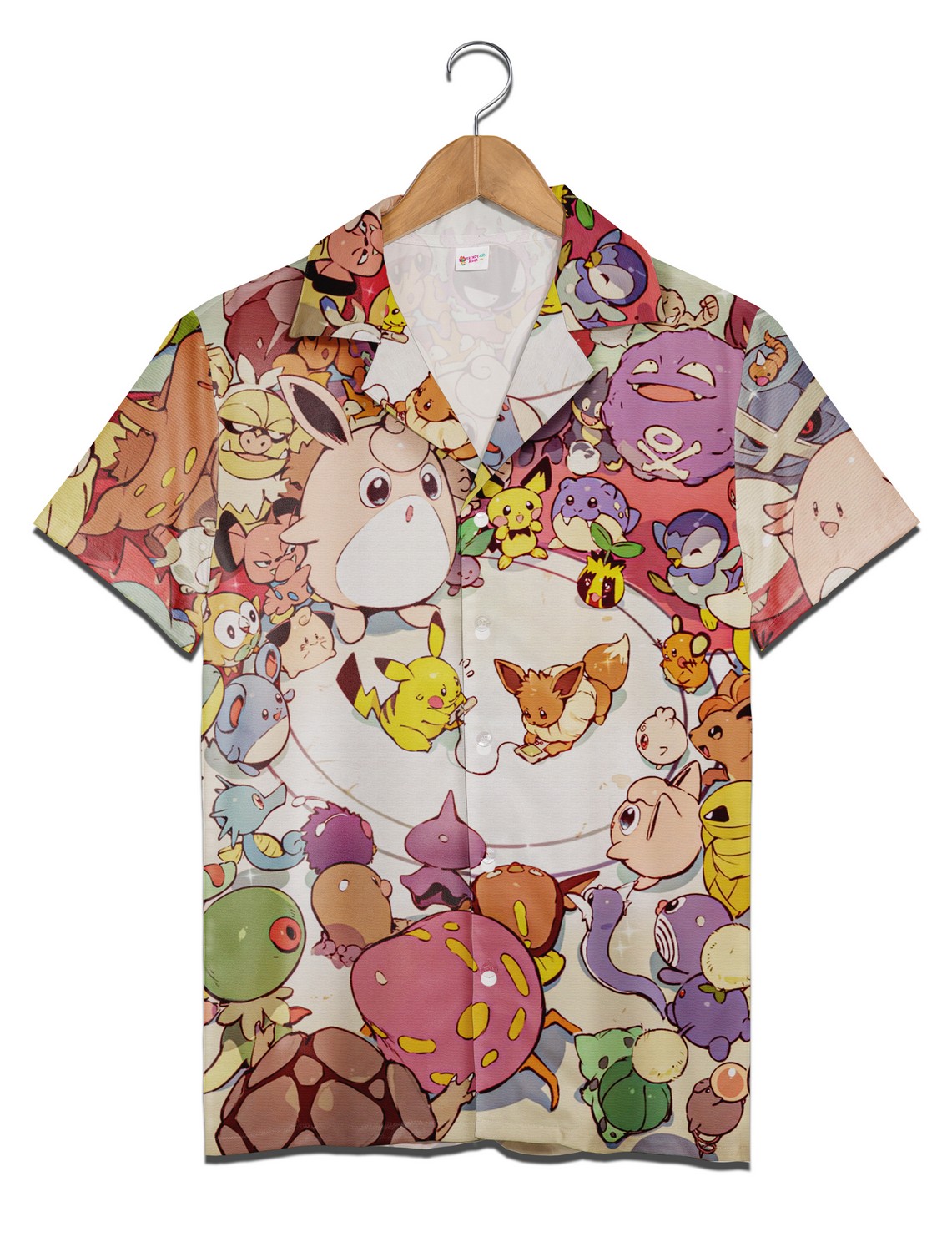 Pokemon Button Up Aloha Shirt, Cute Poke Magical Creatures Pokemon Hawaiian Shirt Pokemon Button Up Aloha Shirt, Cute Poke Magical Creatures Pokemon Hawaiian Shirt