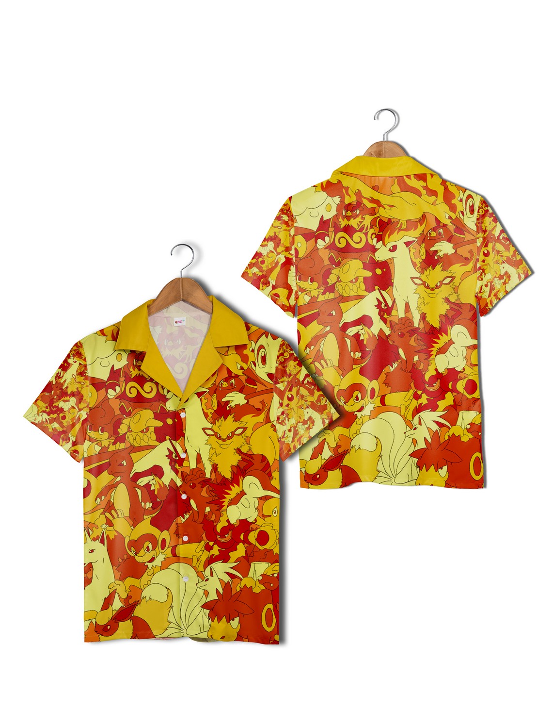 Pokemon Fire Type Hawaiian Shirt Flaming Element Graphic Beach Shirt Casual Wear Pokemon Fire Type Hawaiian Shirt Flaming Element Graphic Beach Shirt Casual Wear