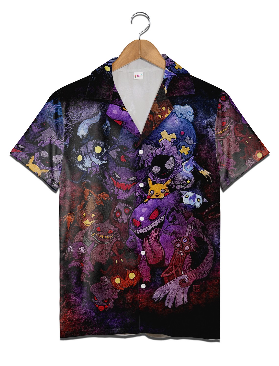 Pokemon Gengar Ghost Hawaiian Shirt, 3D Print Aloha Beach Shirt Pokemon Gengar Ghost Hawaiian Shirt, 3D Print Aloha Beach Shirt