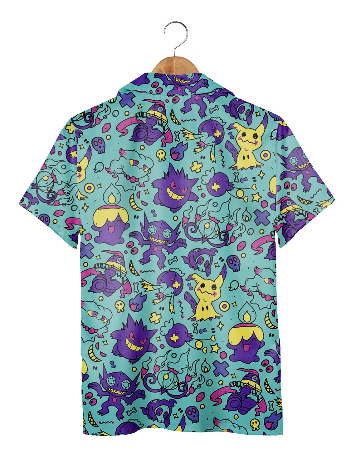 Pokemon Gengar Kawaii Funny Hawaiian Shirt Aloha Beach Shirt Set