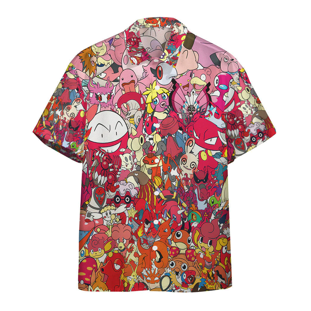 Pokemon Hawaiian Shirt All The Fire Pokemon Hawaii Shirt Pokemon Aloha Shirt