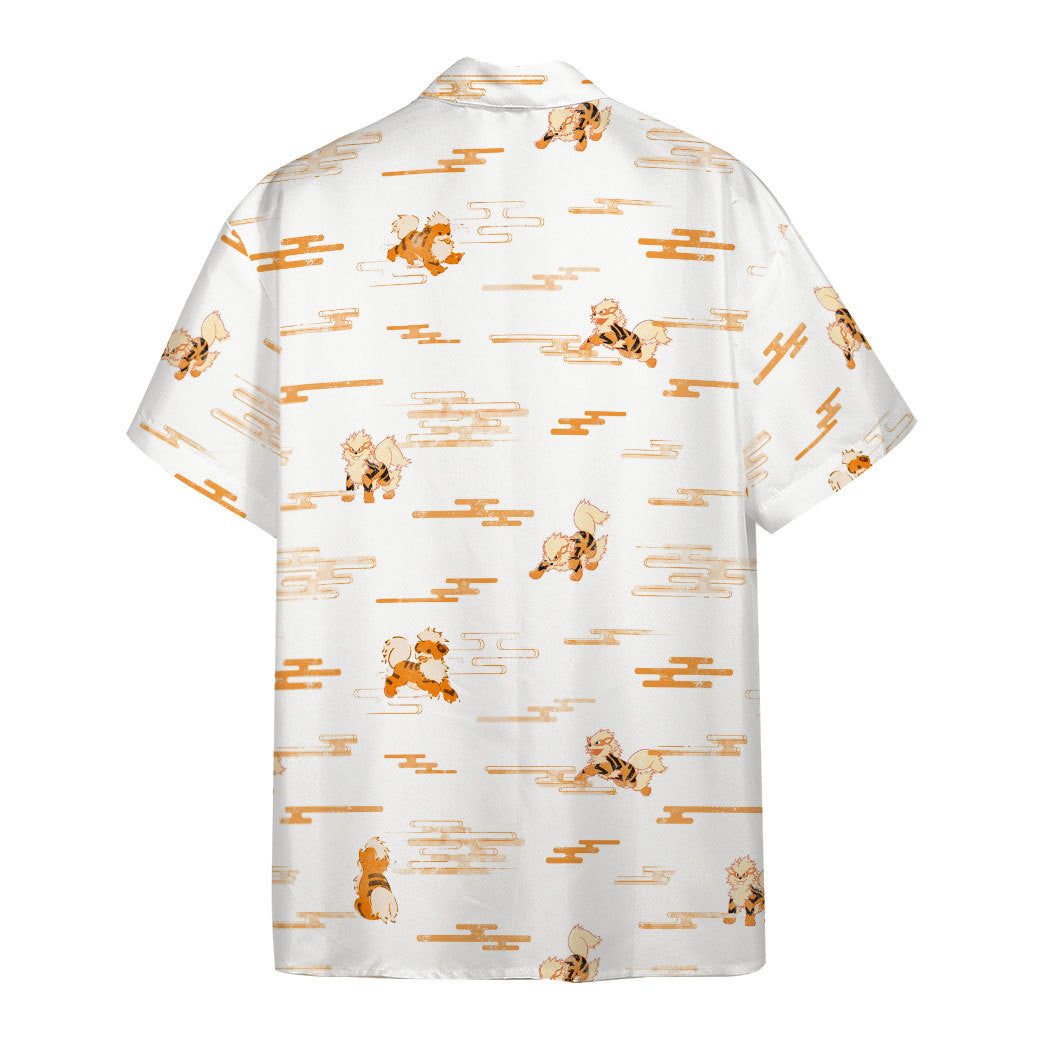 Pokemon Hawaiian Shirt Arcanine Evolution White Hawaii Shirt Pokemon Aloha Shirt