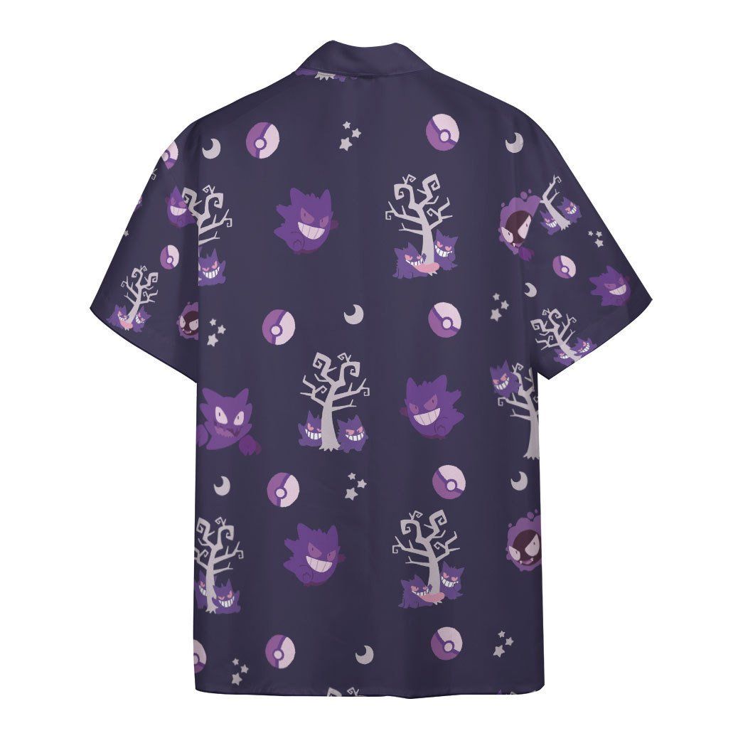 Pokemon Hawaiian Shirt Gengar Evolution Purple Hawaii Shirt Pokemon Aloha Shirt