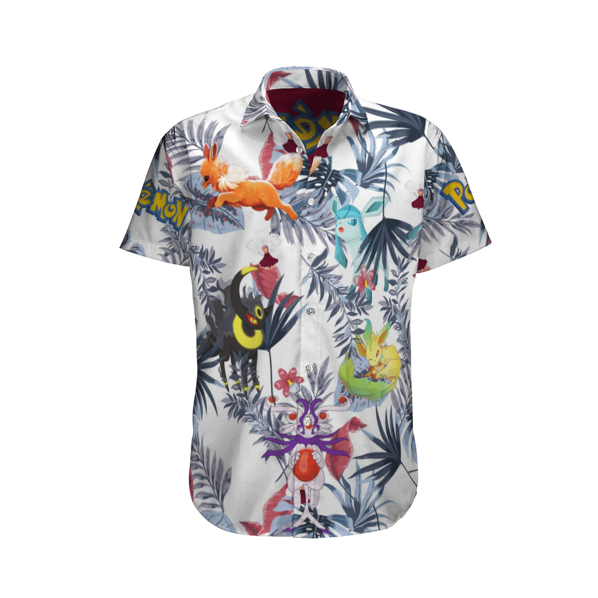Pokemon Hawaiian Shirt Many Types Eevee Tropical White Hawaii Aloha Shirt Pokemon Hawaiian Shirt Many Types Eevee Tropical White Hawaii Aloha Shirt