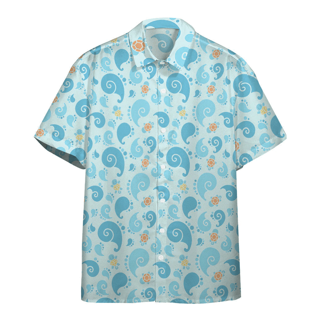 Pokemon Hawaiian Shirt Squirtle Pattern Cute Blue Hawaii Shirt Pokemon Aloha Shirt