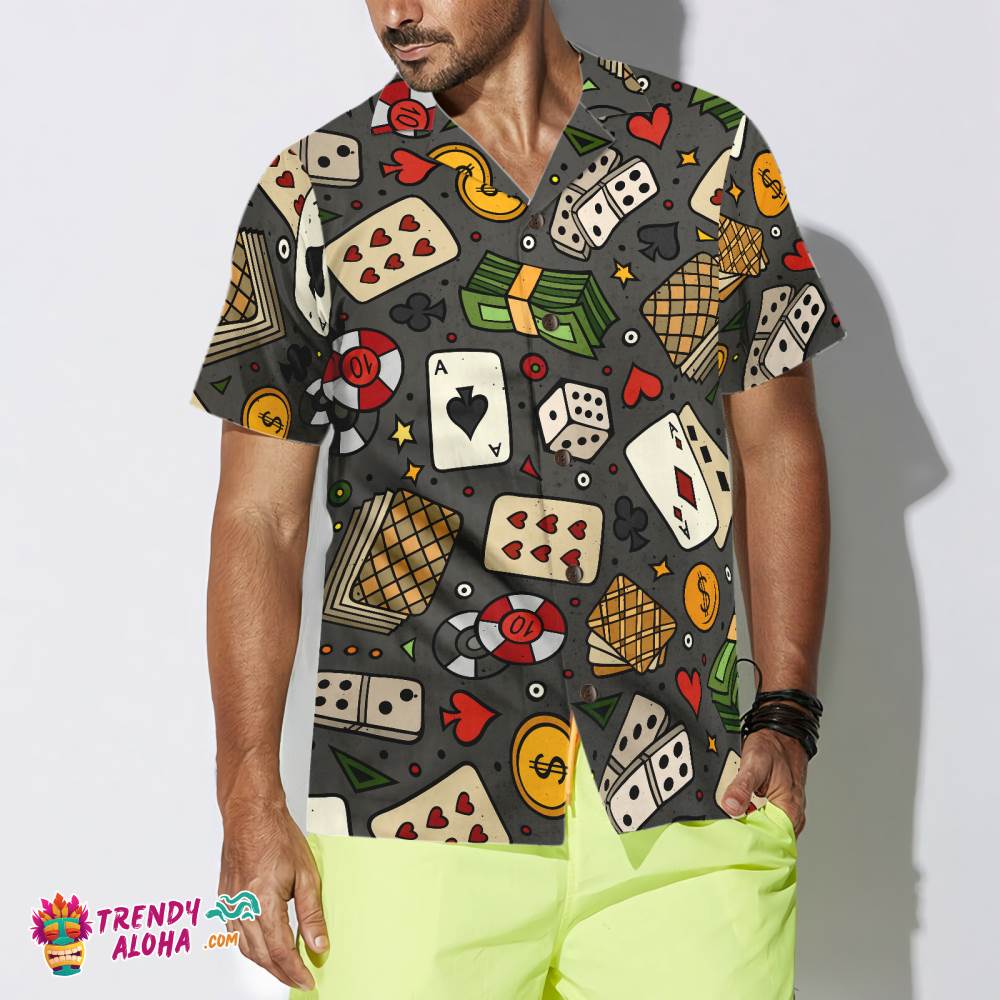 Poker Seamless Pattern 02 Hawaiian Shirt Poker Seamless Pattern 02 Hawaiian Shirt