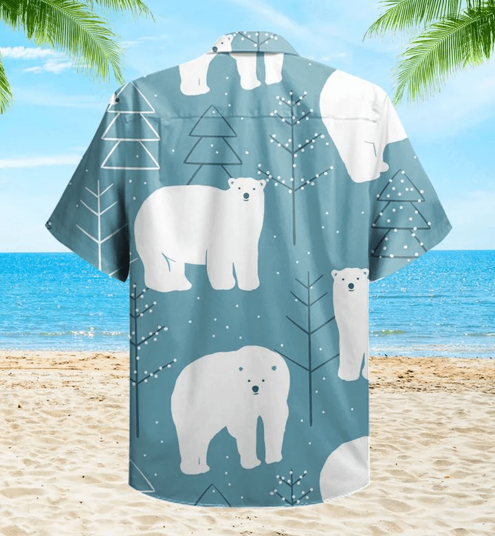 Polar Bear Fabric Green Trendy Hawaiian Shirt 3D Summer Gifts