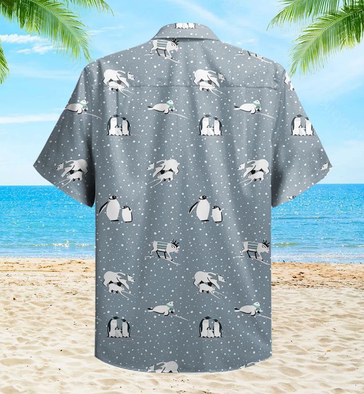 Polar Bear Grey Trendy Hawaiian Shirt 3D Summer Gifts