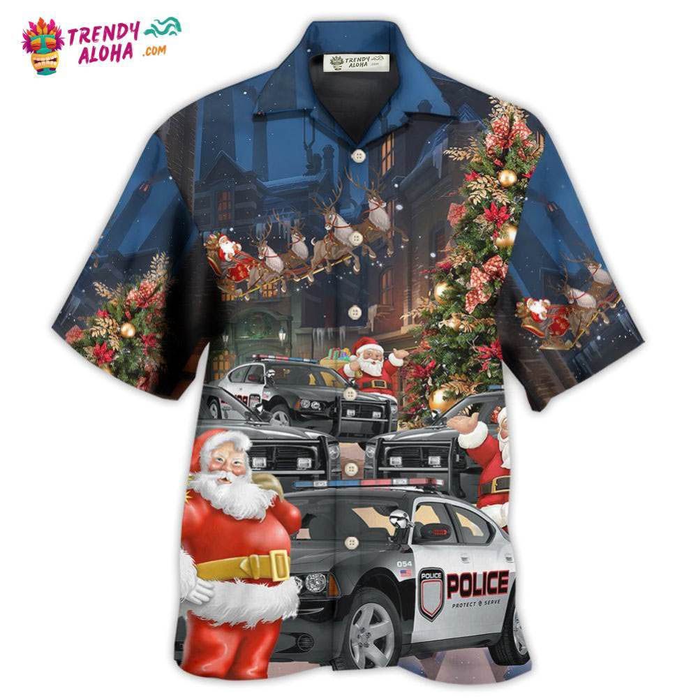 Police Car Santa Merry Christmas Hawaiian Shirt – Trendy Aloha