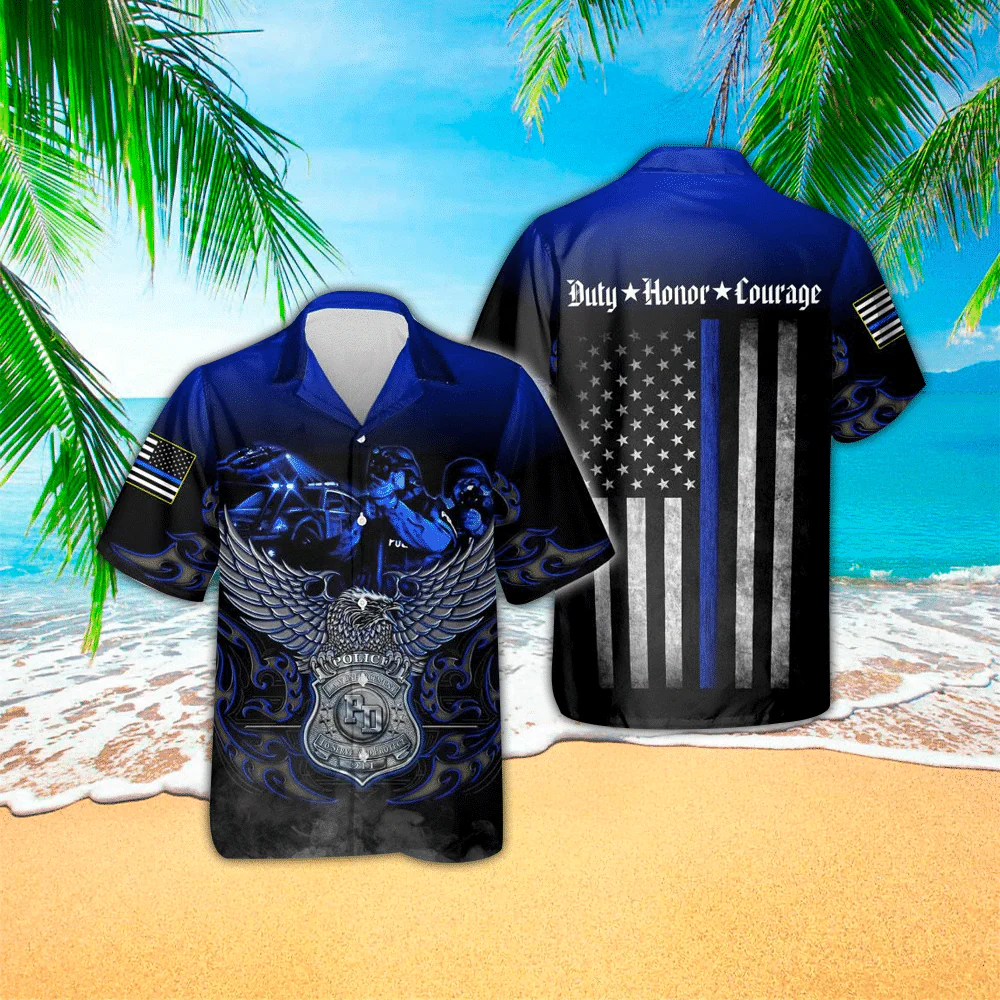 Police Trendy Hawaiian Shirt For Men, Police Gifts