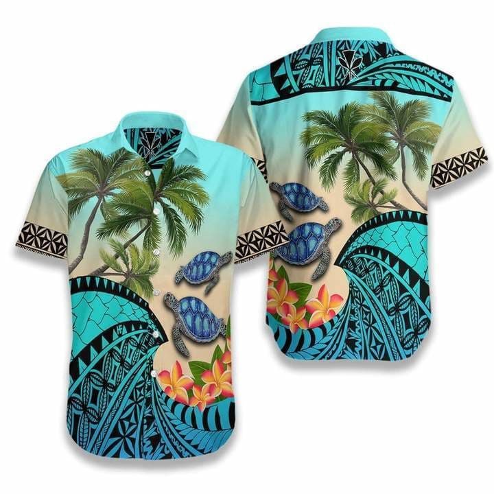 Polynesian Coconut Tree and Turtle Hawaiian Shirt