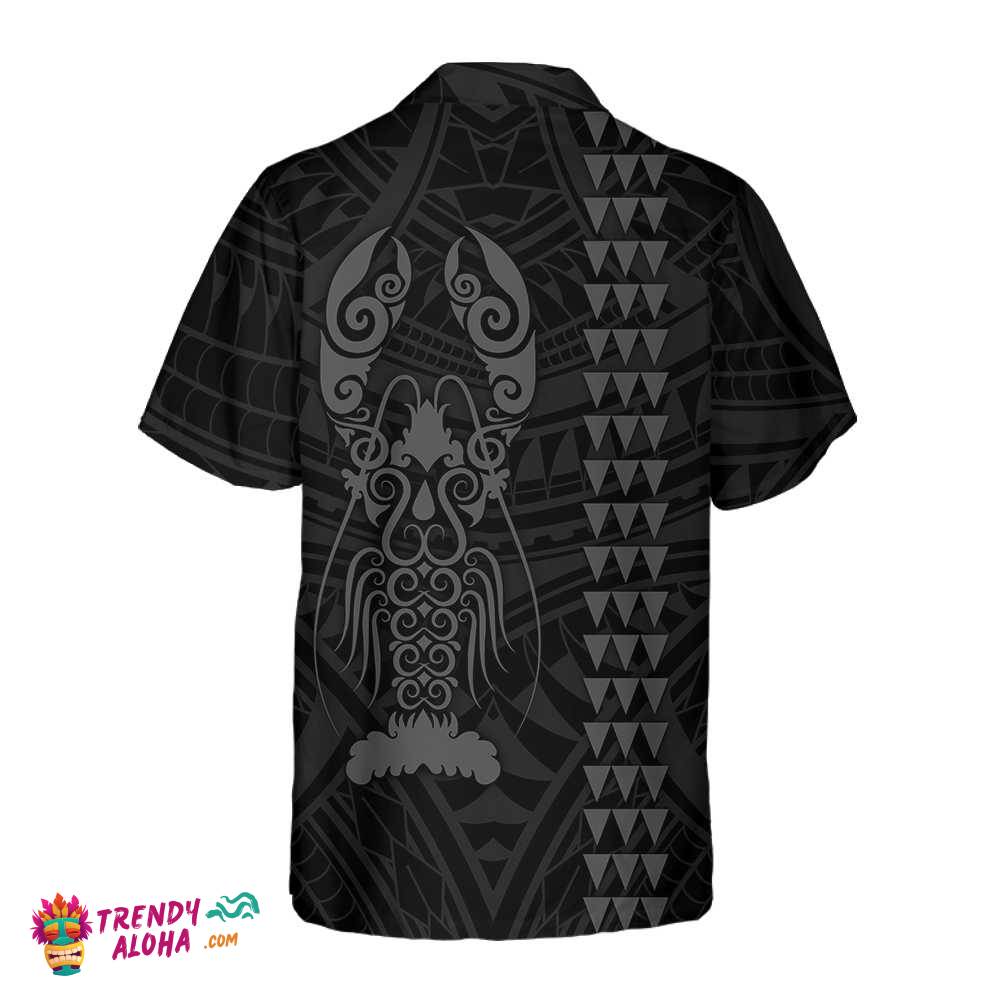 Polynesian Lobster Hawaiian Shirt, Unique Black Lobster Shirt For Men & Women, Gift For Lobster Lovers