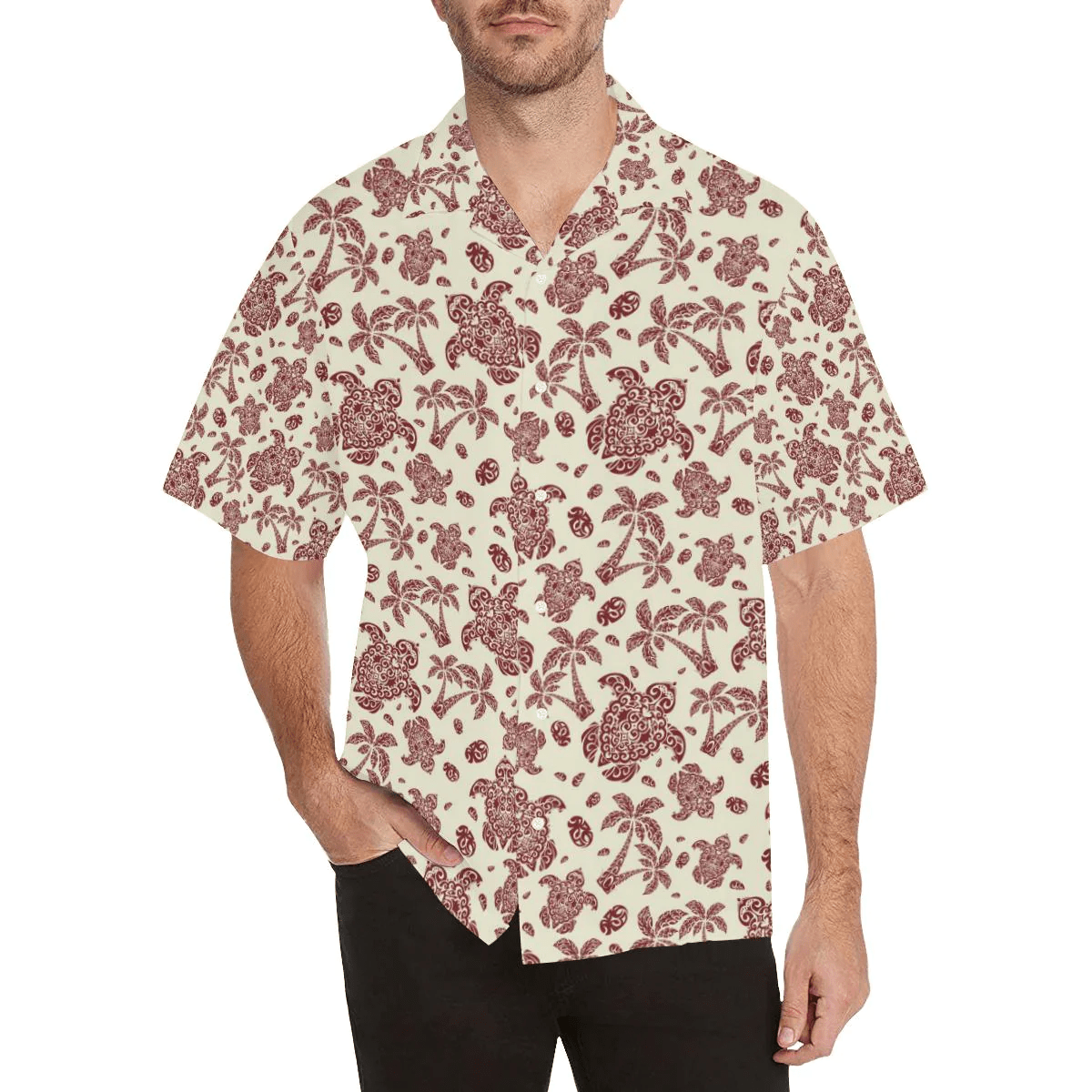 Polynesian Tattoo Turtle Themed Trendy Hawaiian Shirt, Turtle Lover Trendy Hawaiian Shirt For