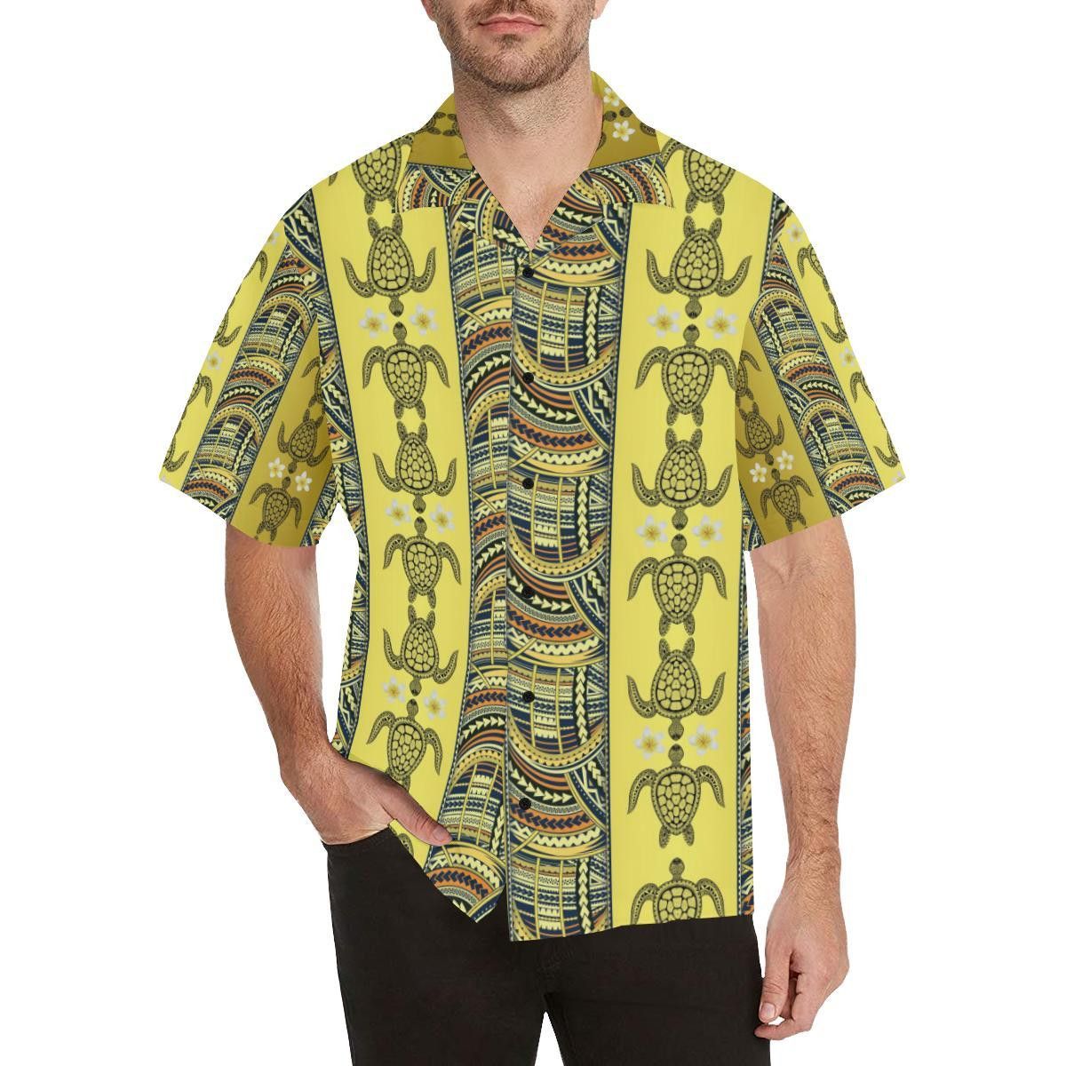 Polynesian Turtle Print Hawaiian Shirt for Summer Adventures