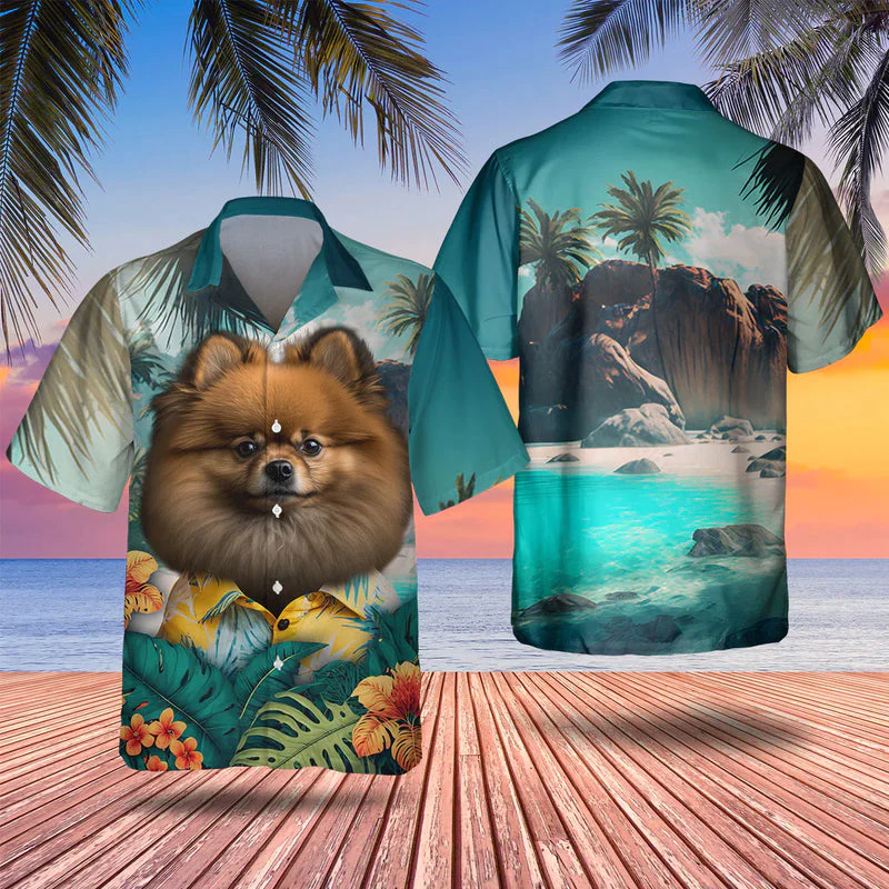Pomeranian 3D Tropical Trendy Hawaiian Shirt, Dog Lover Trendy Hawaiian Shirt, Summer Trendy Hawaiian Shirt For Men And Women Pomeranian 3D Tropical Trendy Hawaiian Shirt, Dog Lover Trendy Hawaiian Shirt, Summer Trendy Hawaiian Shirt For Men And Women