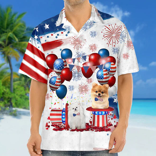 Pomeranian Independence Day Trendy Hawaiian Shirt For Men And Women, 4Th Of July Trendy Hawaiian Shirt
