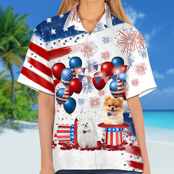 Pomeranian Independence Day Trendy Hawaiian Shirt For Men And Women, 4Th Of July Trendy Hawaiian Shirt