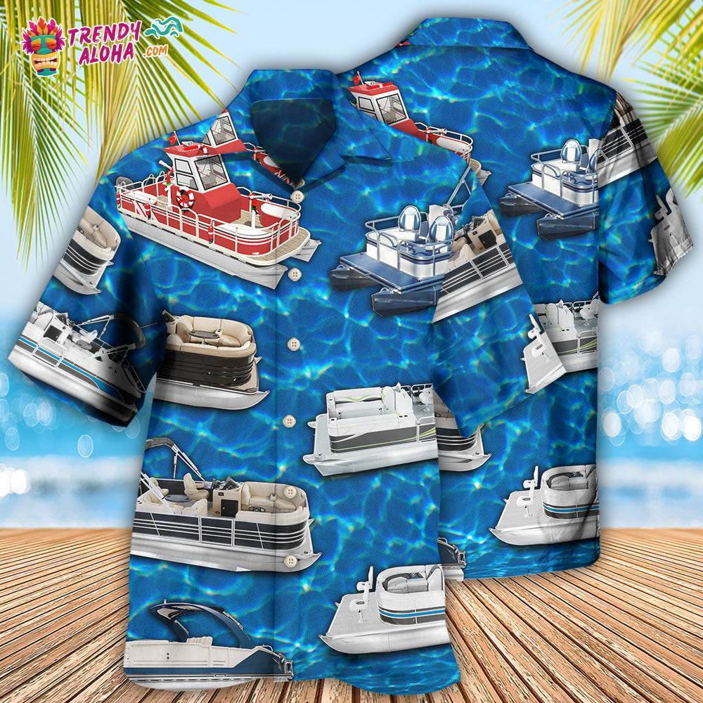 Pontoon Blue Water Hawaiian Shirt – Trendy Aloha