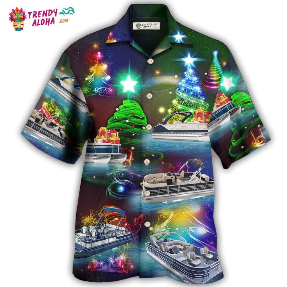 Pontoon Christmas Tree Hawaiian Shirt – Trendy Aloha Pontoon Christmas Tree Hawaiian Shirt – Trendy Aloha