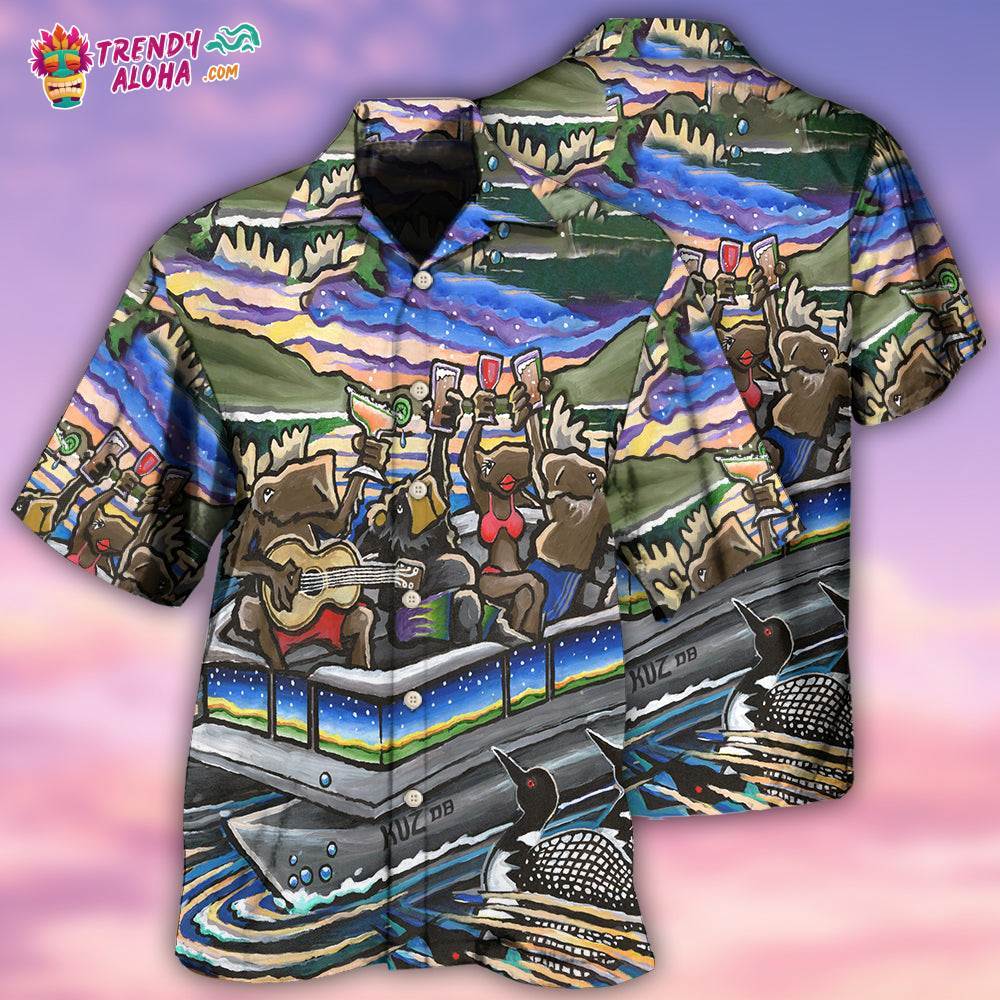 Pontoon Summer Vibes Party Hawaiian Shirt – Trendy Aloha