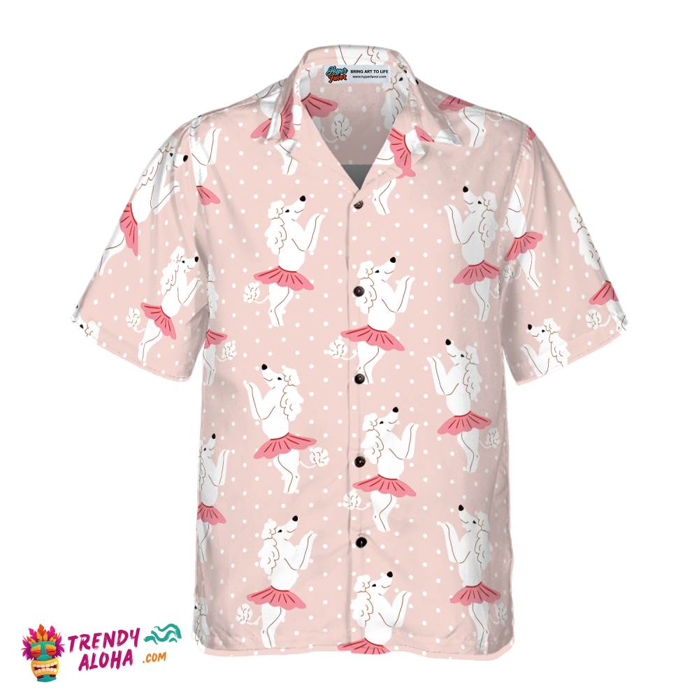 Poodle Dog In Cute Pallet Skirt Dancing Hawaiian Shirt Poodle Dog In Cute Pallet Skirt Dancing Hawaiian Shirt