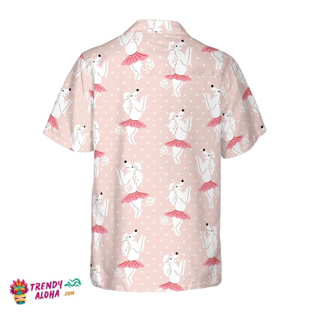 Poodle Dog In Cute Pallet Skirt Dancing Hawaiian Shirt