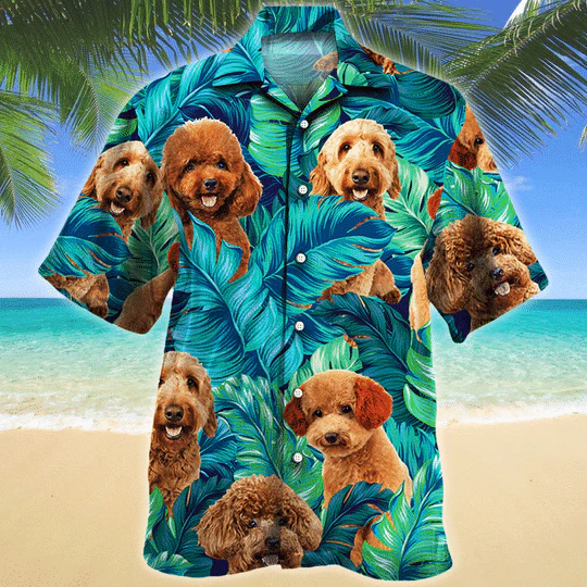 Poodle Dog Lovers Hawaiian Style For Summertime All Printed 3D Hawaiian Shirt