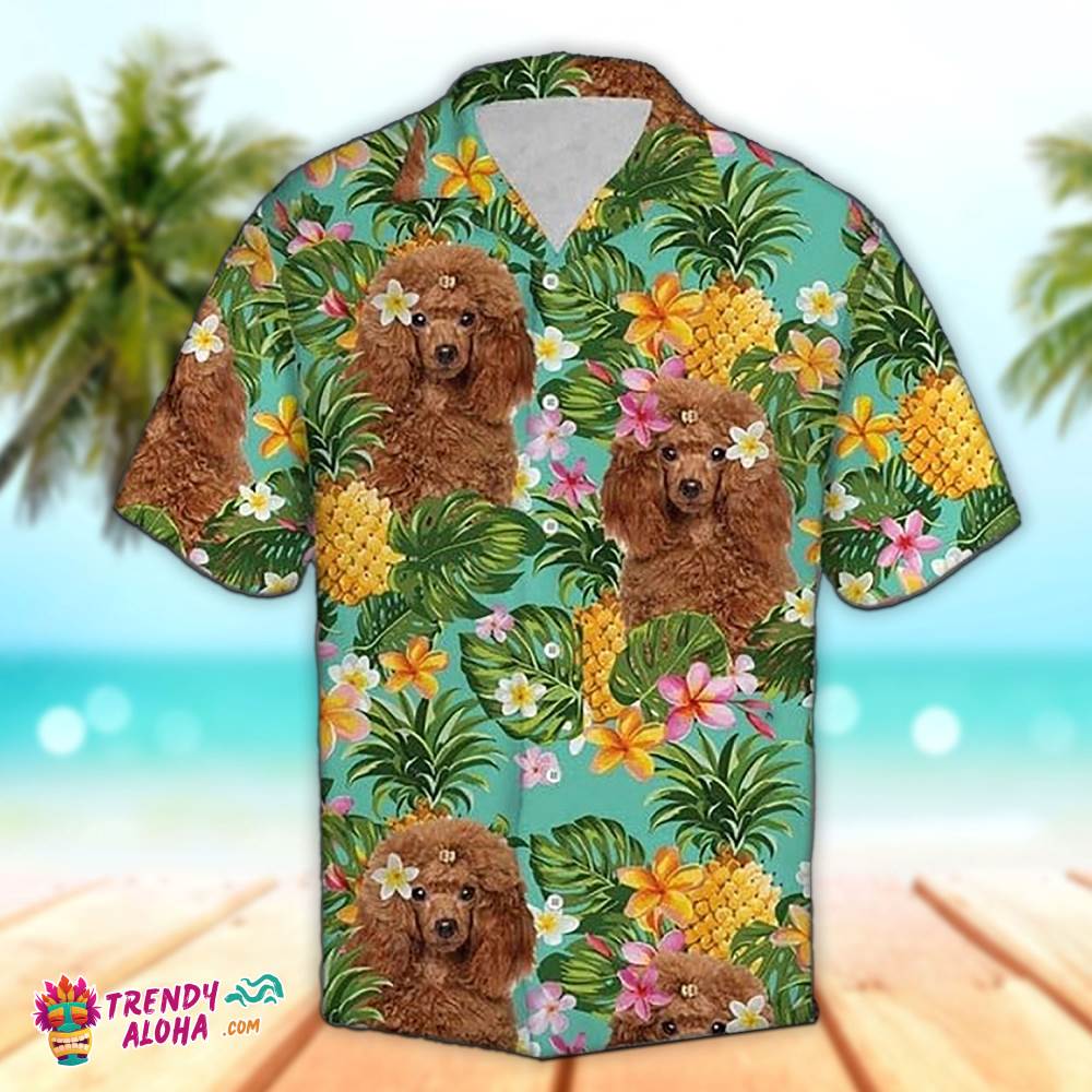 Poodle Hawaiian Shirt Poodle Pineapple Hawaiian Aloha Beach Shirt